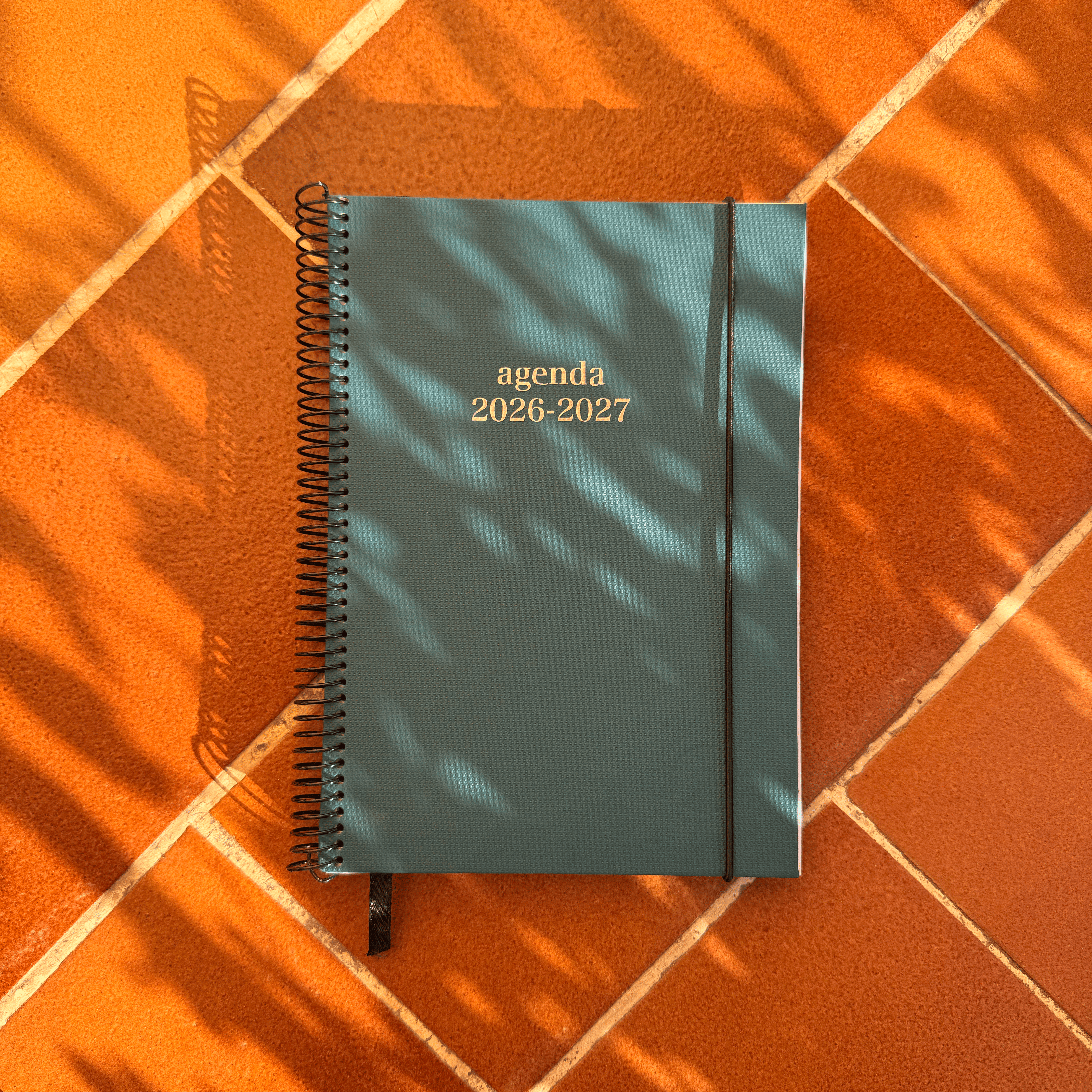 Agenda amb portada turquesa